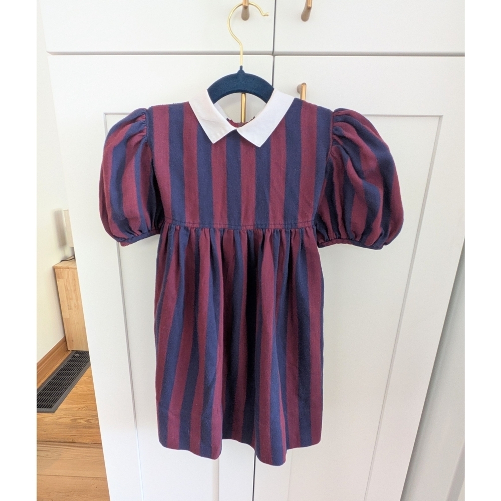 Vintage Striped Puff Sleeve Dress - Picture 1 of 6